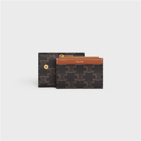 celine triomphe wallet with coin purse|Celine canvas triomphe.